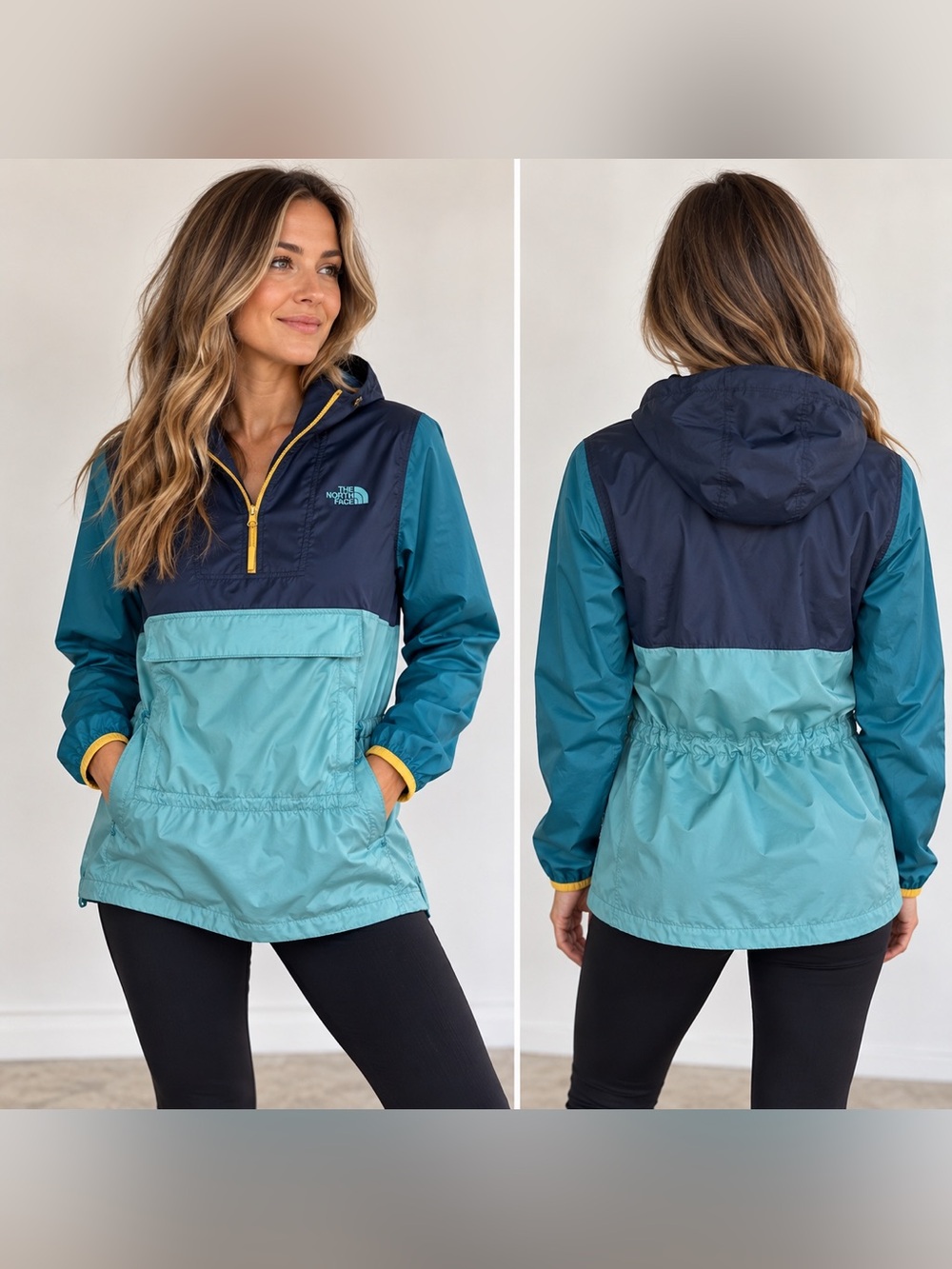 The North Face WindWall Fanorak Anorak Pullover Women’s M Teal Navy Blue